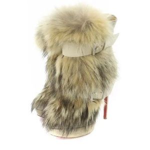 Christian Louboutin Toundra Coyote-fur Trimmed Suede Ankle Boots